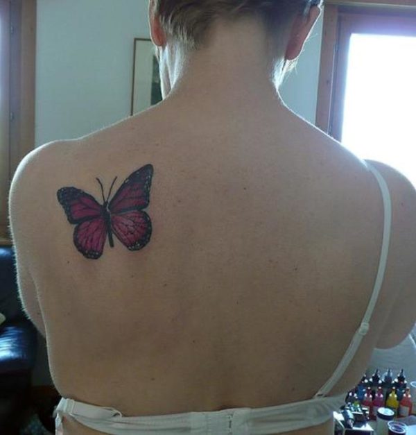 Cute Butterfly Shoulder Tattoo Design