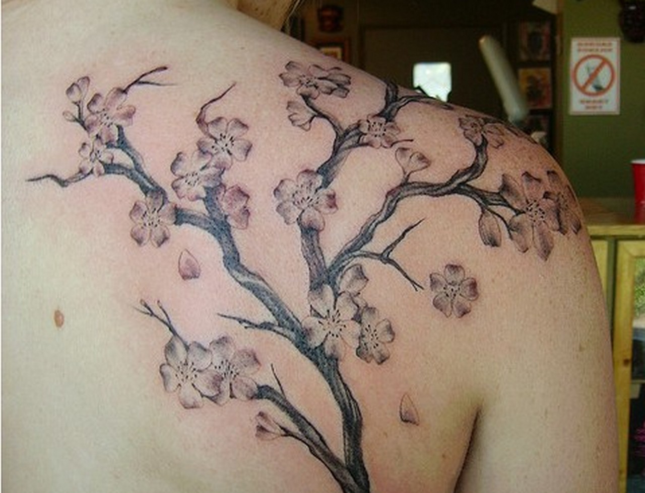 Cute Cherry Blossom Tree Tattoo.