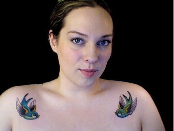 Cute Flying Sparrows Tattoo For Women