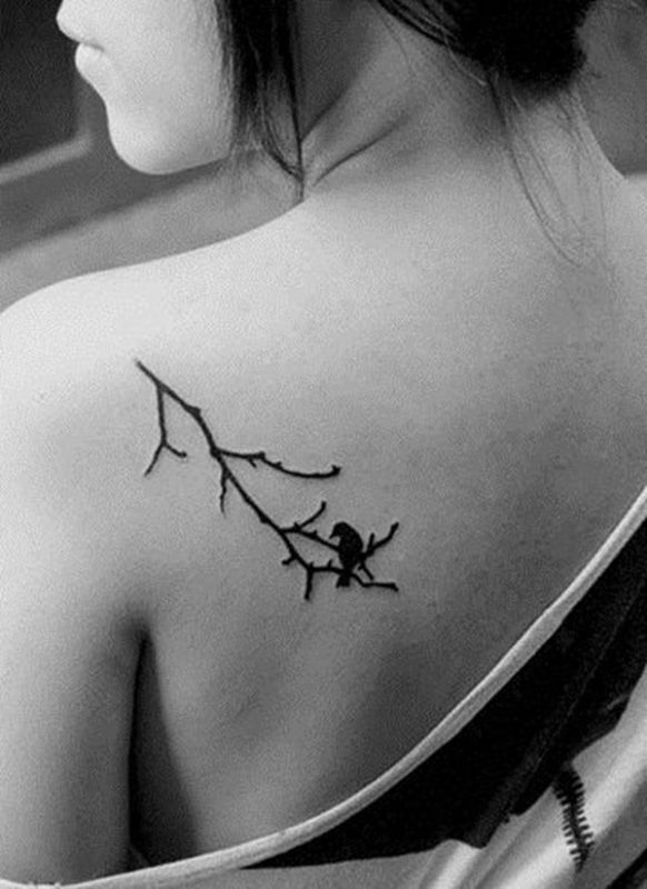 Cute Little Bird Shoulder Tattoo Design