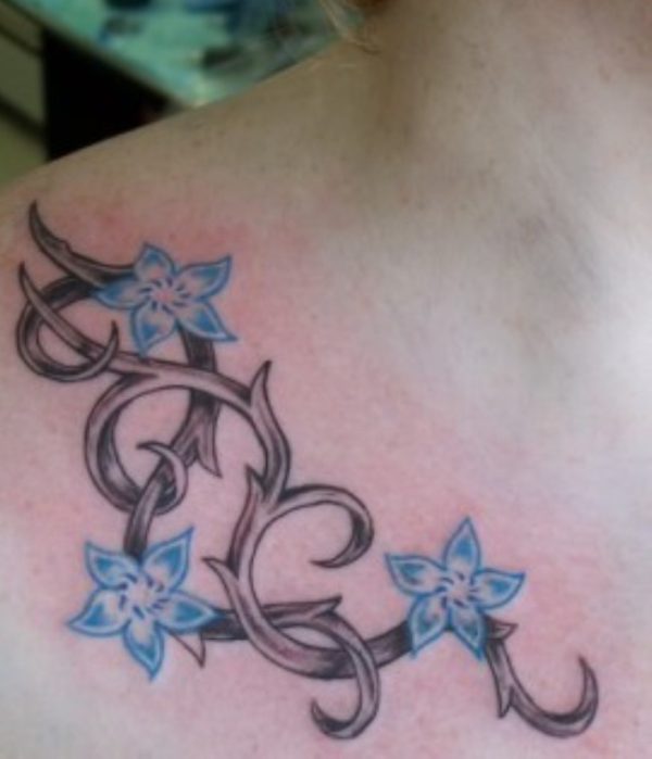 Cute Shoulder Vine Tattoo