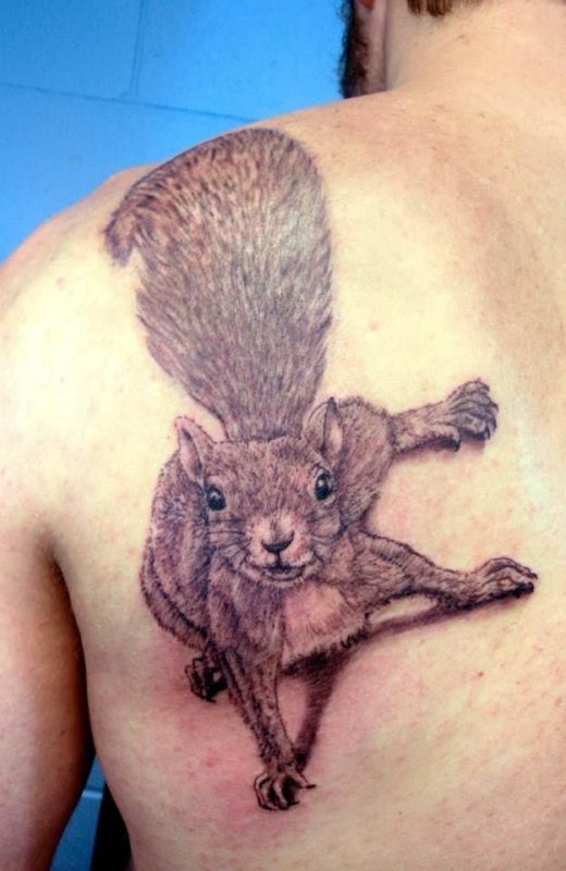 Cute Squirrel Blade Tattoo