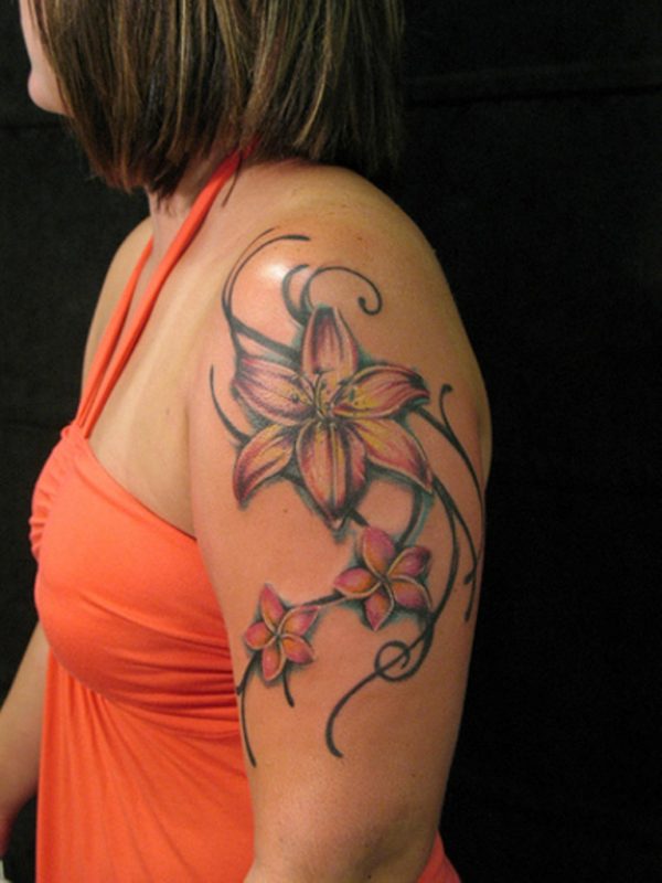 Cycle Flower Tattoo On Back
