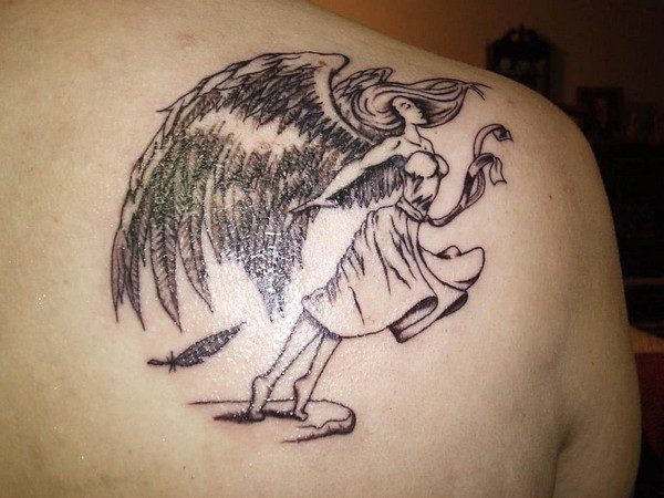 Dancing Angel Shoulder Tattoo