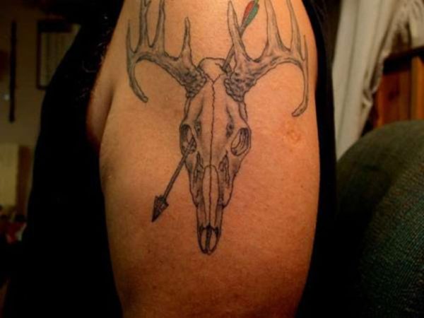 Deer Skull Hunting Tattoo Design