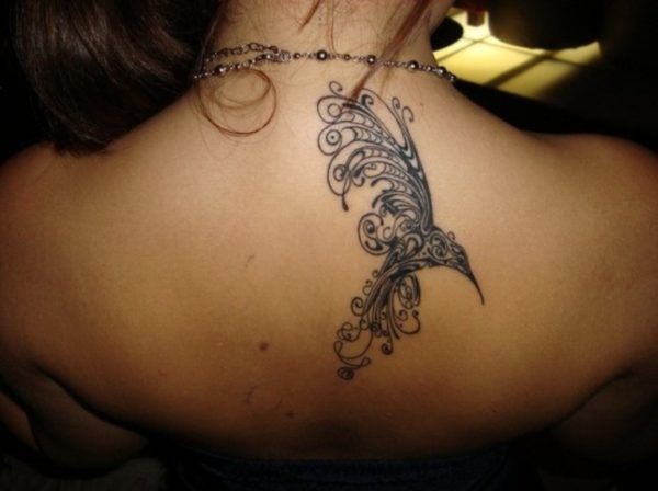 Designer Bird Tattoo On Shoulder