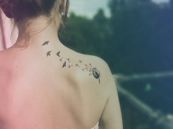 Designer Birds Tattoo On Shoulder
