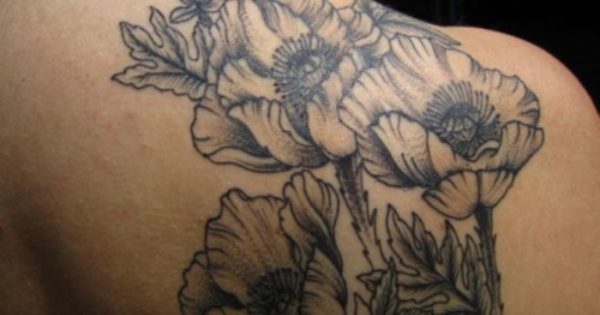 Designer Flower Shoulder Tattoo Design