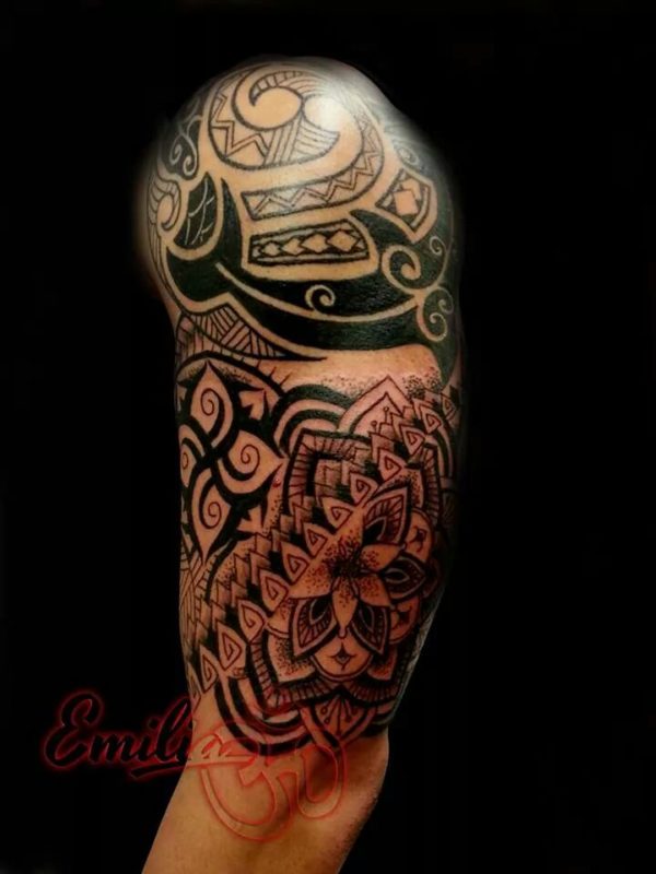 Designer Half Sleeves Shoulder Tattoo