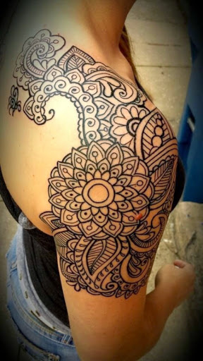 Designer Henna Flower Tattoo