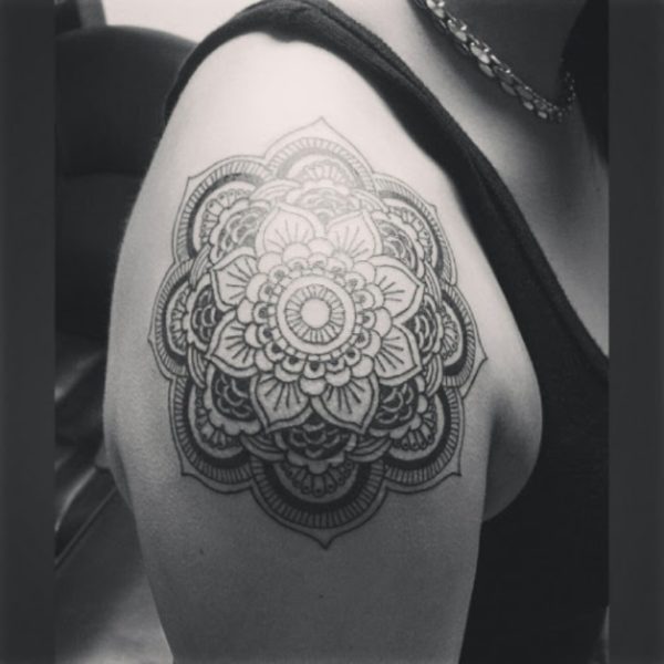 Designer Mandala Shoulder Tattoo