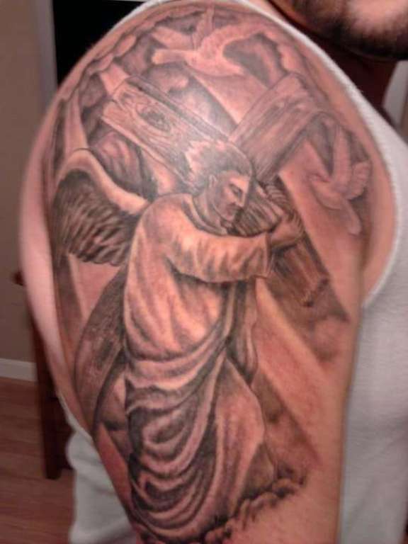 Designer Tattoo Of Angel