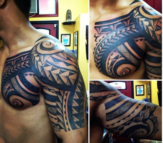 Designer Tattoo On Shoulder