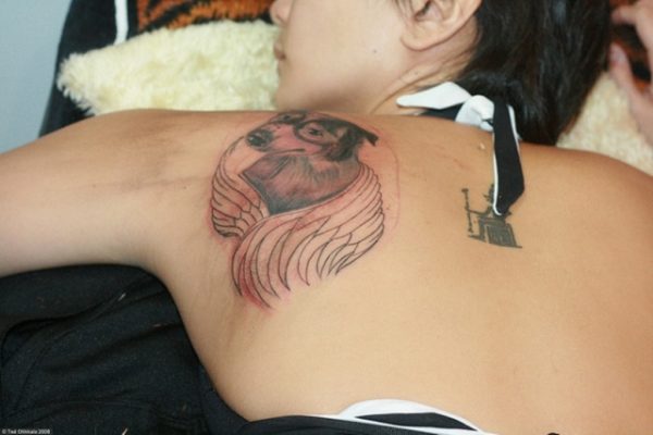 Dog Shoulder Tattoo For Women
