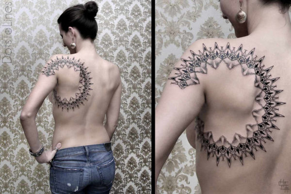 Dots Line Geometric Tattoo