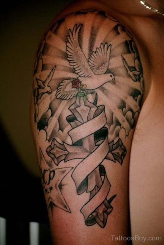 Dove And Cross Tattoo