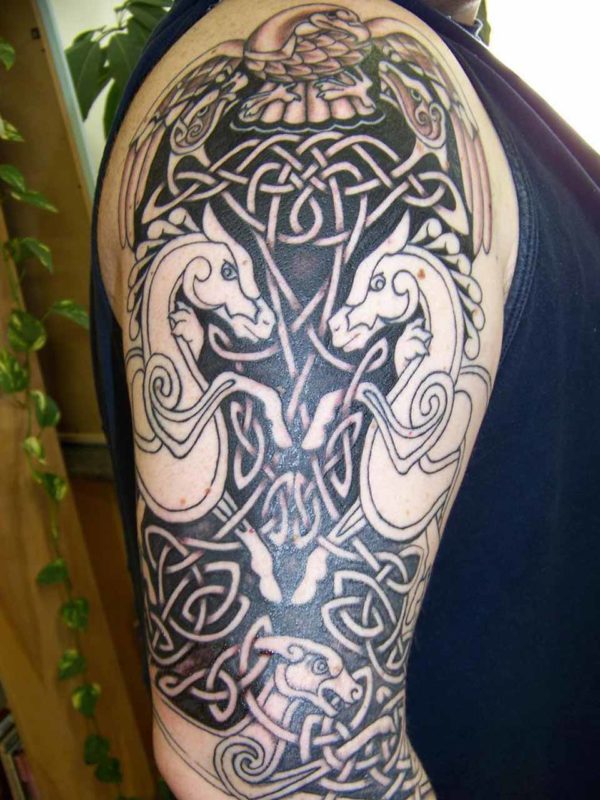 Dragon Celtic Shoulder Tattoo