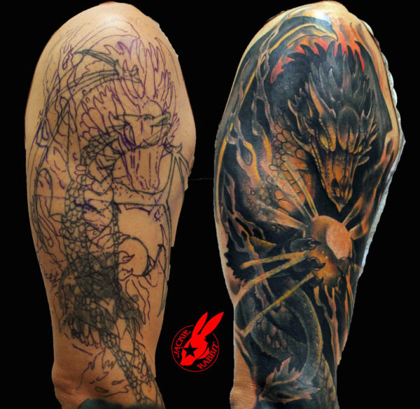 Dragon Cover Up Tattoo