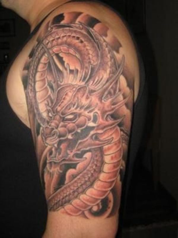 Dragon Sleeve Shoulder Tattoo
