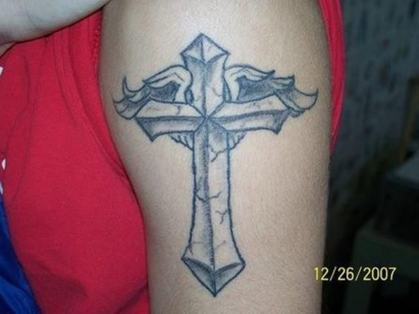 Dramatic Cross Tattoo Design