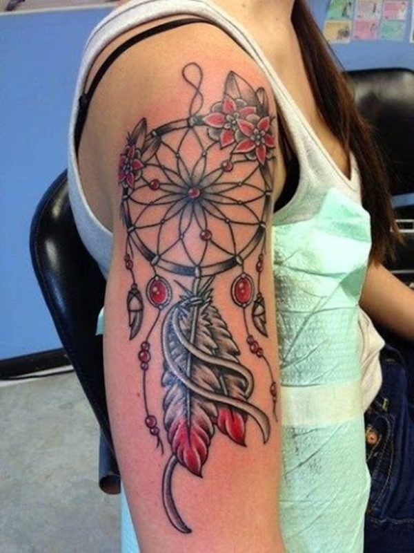 Dream Catcher Tattoo Red And Black Tattoo