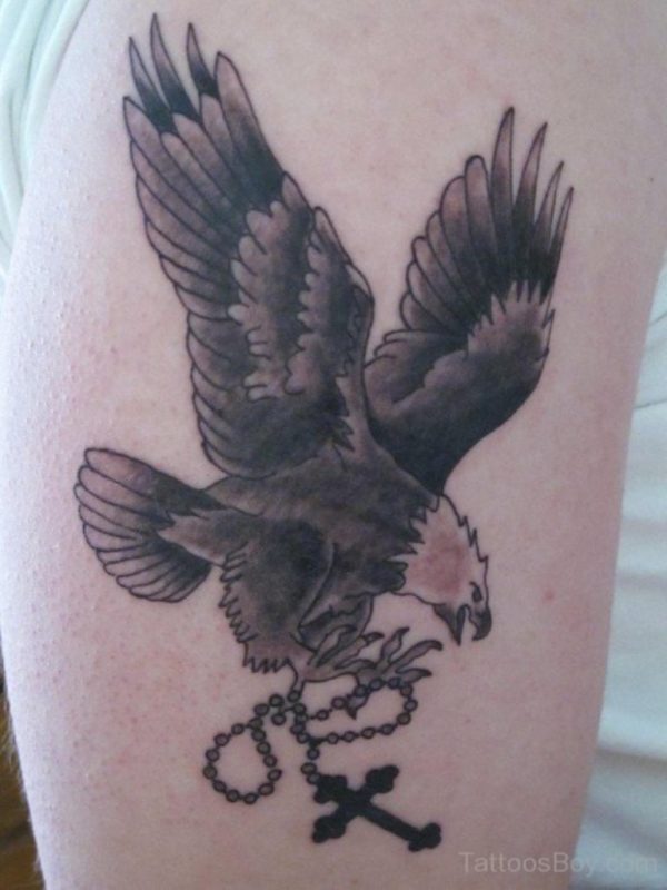 Eagle And Cross Tattoo