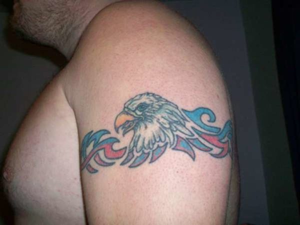 Eagle Band Shoulder Tattoo