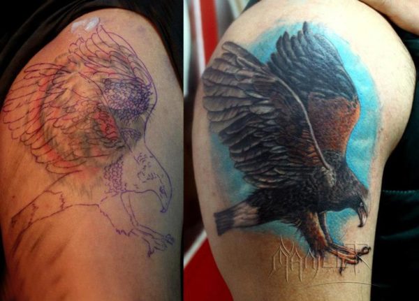 Eagle Cover Up Shoulder Tattoo
