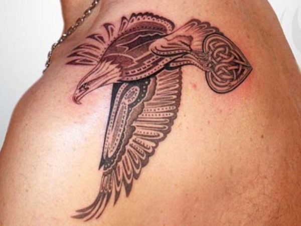 Eagle Tribal Shoulder Tattoo Design