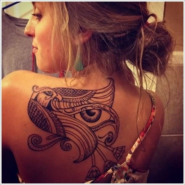 Egyptian Tattoo On Left Back Shoulder