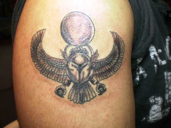 Egyptian Tattoo On Right Shoulder