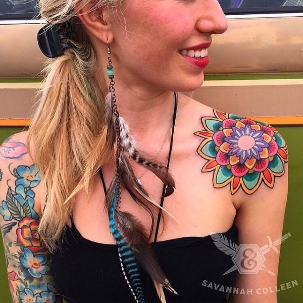 Elegant Mandala Shoulder Tattoo