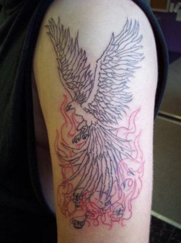 Elegant Phoenix Shoulder Tattoo