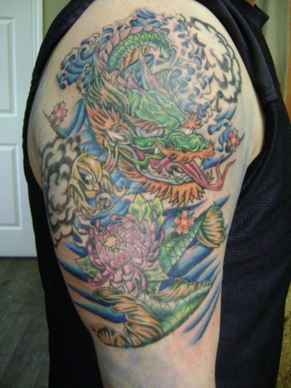 Elegant Shoulder Dragon Tattoo