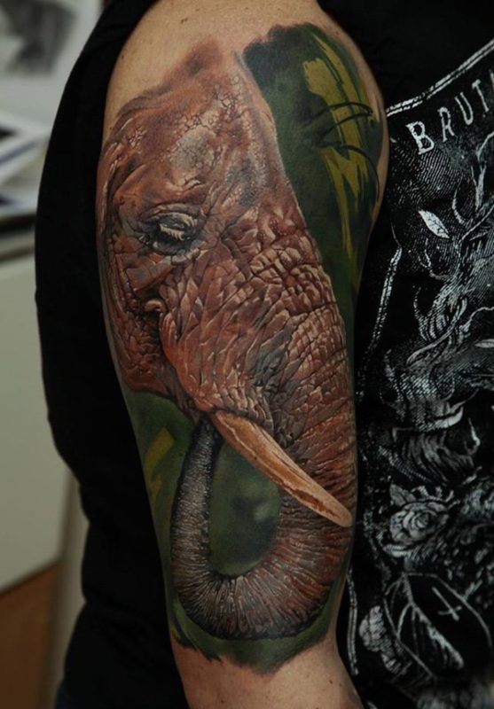 Elephant Face Tattoo Design