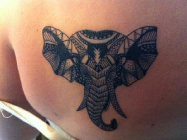 Elephant Head Tattoo On Shoulder