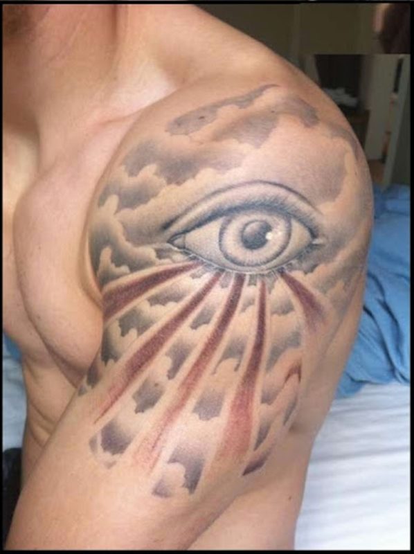 Eye Cloud Tattoo Design