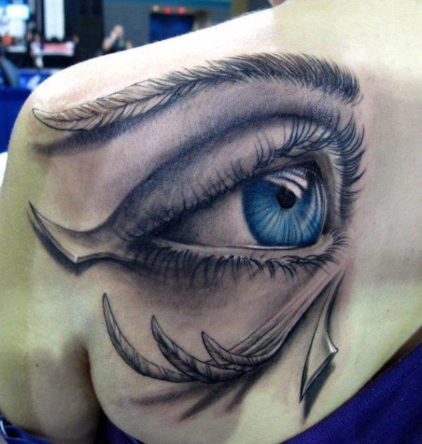 Eye Designer Tattoo On Shoulder