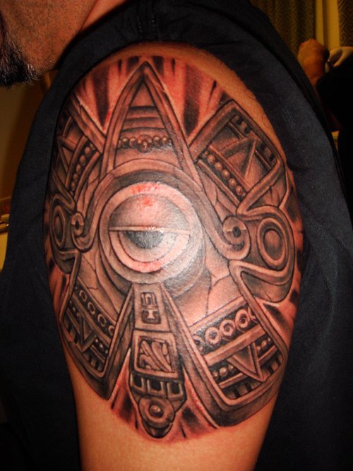 Fabulous Aztec Shoulder Tattoo