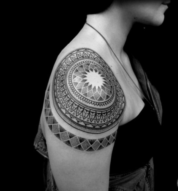 Fabulous Mandala Shoulder Tattoo