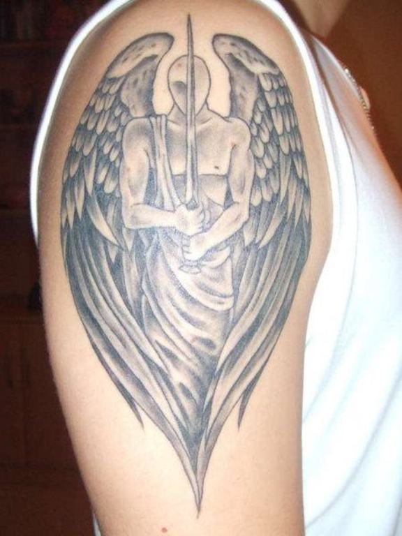 Fabulous Shoulder Tattoo Of Angel