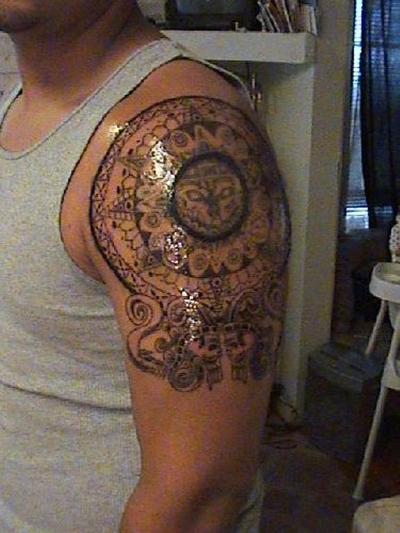 Fantastic Aztec Shoulder Tattoo
