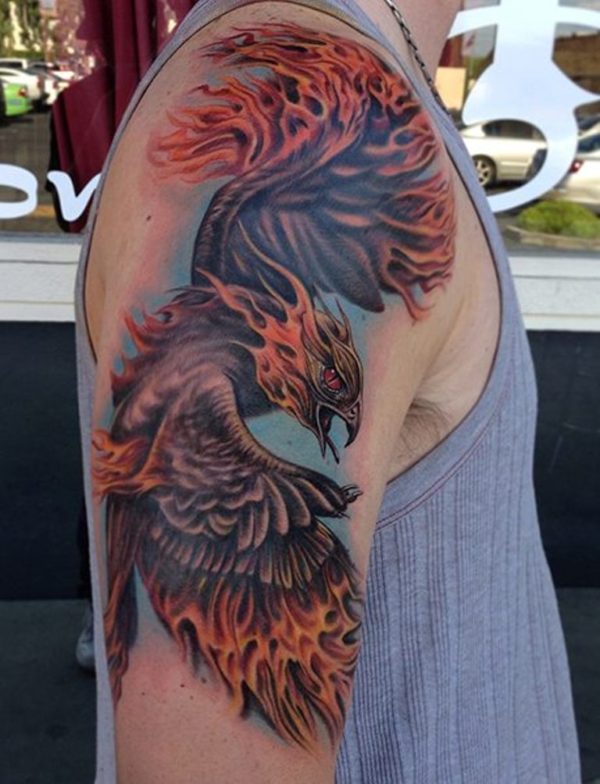 Fantastic Phoenix Shoulder Tattoo
