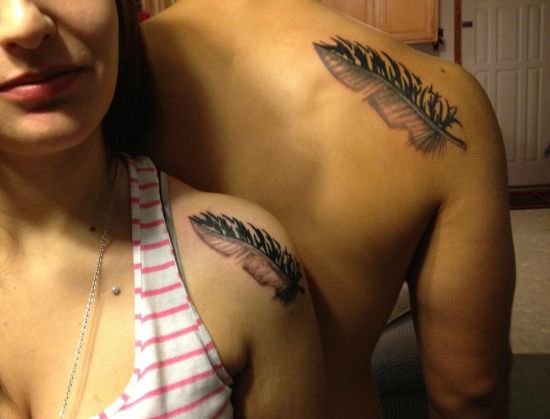 Feather Shoulder Joint Tattoo
