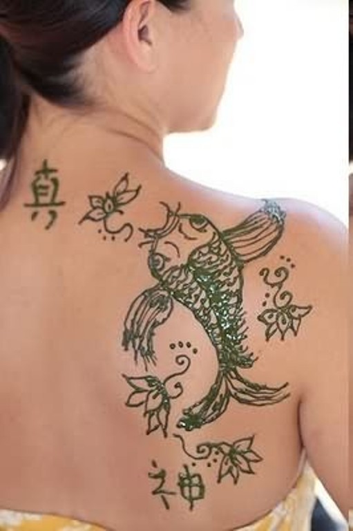 Fish Pattern Henna Tattoo