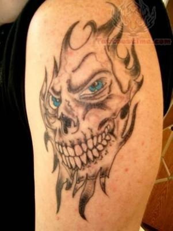 Flaming Skull Tattoo