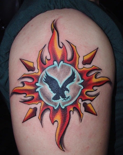 Flaming Sun Tattoo-