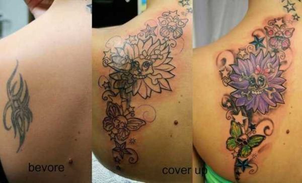Flower Design Cover Up Tattoo Design