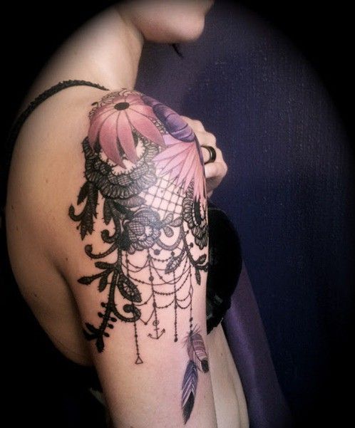 Flower Dream Catcher Tattoo