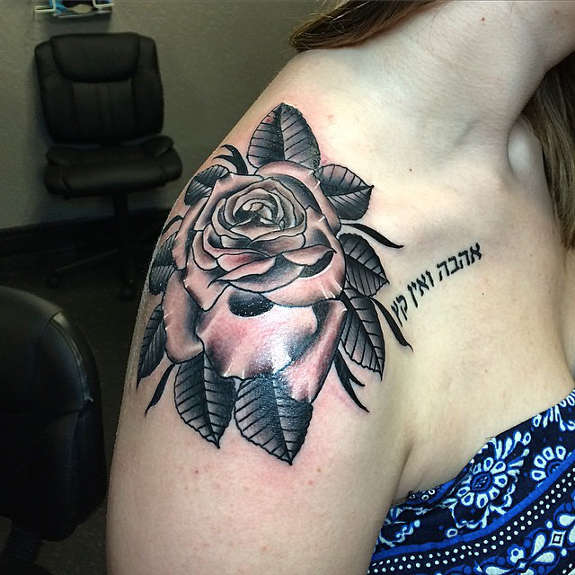 Flower Shoulder Joint Tattoo